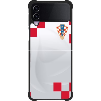 Samsung Galaxy Z Flip4 Case Hülle - Silikon schwarz Kroatien 2022 personalisierbares Fussballtrikot