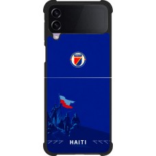 Coque Samsung Galaxy Z Flip4 - Silicone rigide noir Maillot de football Haiti 2026 personnalisable