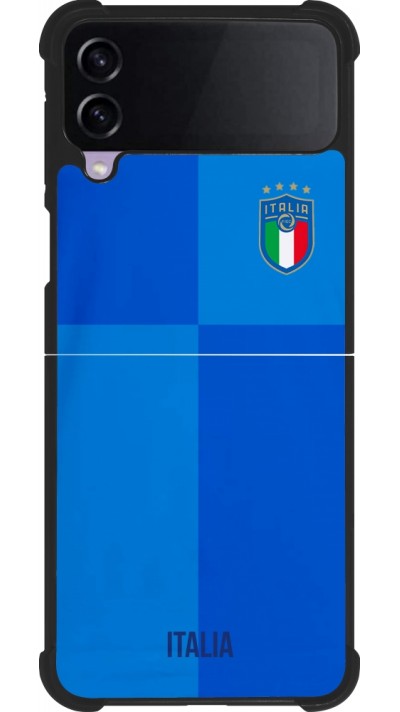 Coque Samsung Galaxy Z Flip4 - Silicone rigide noir Maillot de football Italie 2022 personnalisable