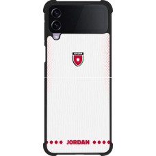 Coque Samsung Galaxy Z Flip4 - Silicone rigide noir Maillot de football Jordanie 2026 personnalisable
