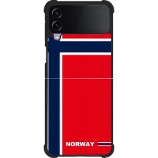 Coque Samsung Galaxy Z Flip4 - Silicone rigide noir Maillot de football Norvège 2026 personnalisable
