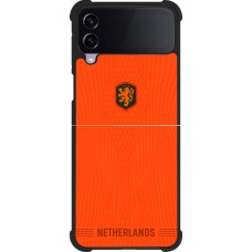 Coque Samsung Galaxy Z Flip4 - Silicone rigide noir Maillot de football Pays-Bas 2026 personnalisable