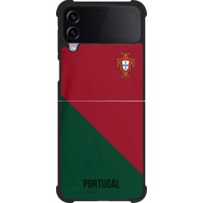 Coque Samsung Galaxy Z Flip4 - Silicone rigide noir Maillot de football Portugal 2022