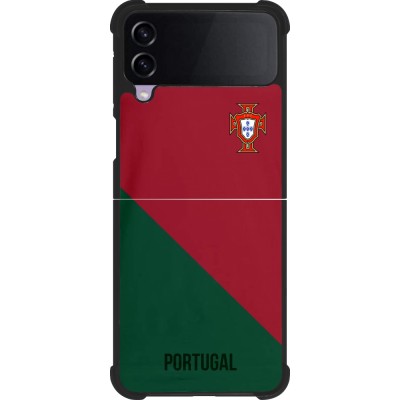 Coque Samsung Galaxy Z Flip4 - Silicone rigide noir Maillot de football Portugal 2022