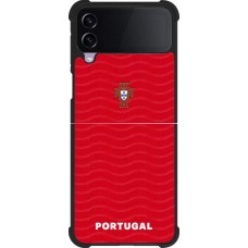 Coque Samsung Galaxy Z Flip4 - Silicone rigide noir Maillot de football Portugal 2026 personnalisable