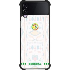 Coque Samsung Galaxy Z Flip4 - Silicone rigide noir Maillot de football Sénégal 2026 personnalisable
