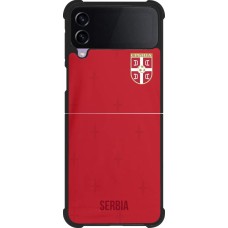Samsung Galaxy Z Flip4 Case Hülle - Silikon schwarz Serbien 2022 personalisierbares Fussballtrikot