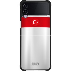 Coque Samsung Galaxy Z Flip4 - Silicone rigide noir Maillot de football Turquie personnalisable