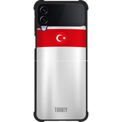 Coque Samsung Galaxy Z Flip4 - Silicone rigide noir Maillot de football Turquie personnalisable