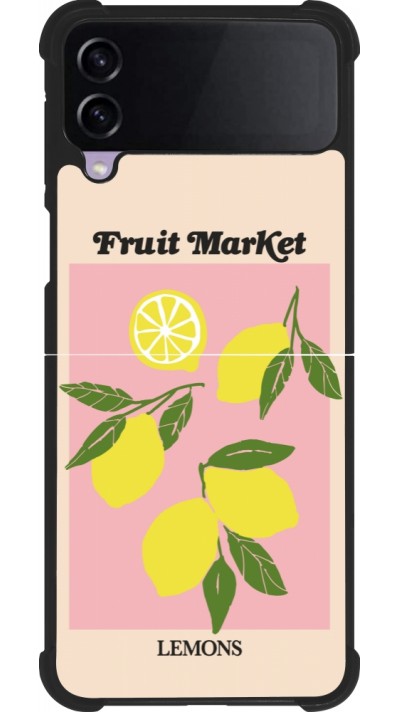 Samsung Galaxy Z Flip4 Case Hülle - Silikon schwarz Fruit market lemons 2026