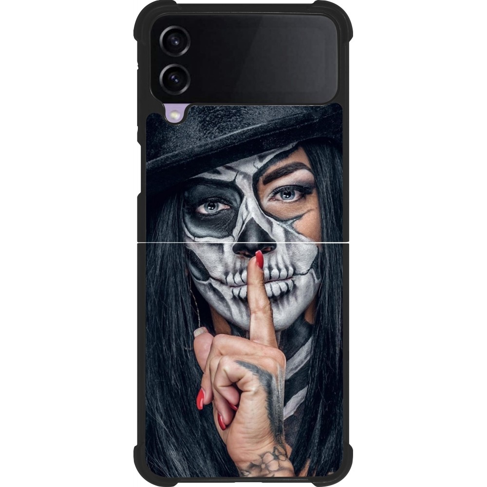 Coque Samsung Galaxy Z Flip4 - Silicone rigide noir Halloween 18 19