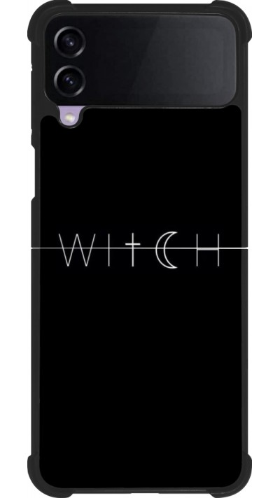 Coque Samsung Galaxy Z Flip4 - Silicone rigide noir Halloween 22 witch word