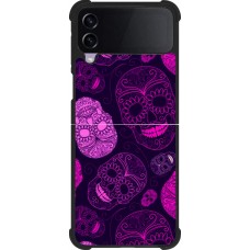 Samsung Galaxy Z Flip4 Case Hülle - Silikon schwarz Halloween 2023 pink skulls