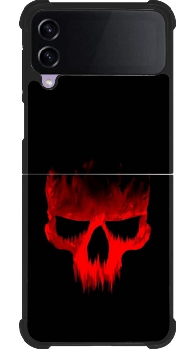 Coque Samsung Galaxy Z Flip4 - Silicone rigide noir Halloween 2023 scary skull