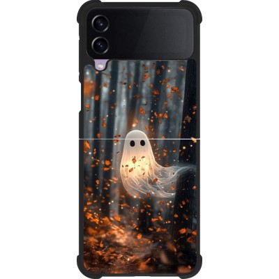Coque Samsung Galaxy Z Flip4 - Silicone rigide noir Halloween 2025 Ghost in the forest