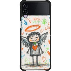 Samsung Galaxy Z Flip4 Case Hülle - Silikon schwarz Little Angel Sketch Love