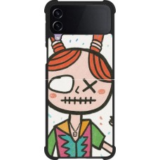 Samsung Galaxy Z Flip4 Case Hülle - Silikon schwarz Little Girl Sketch