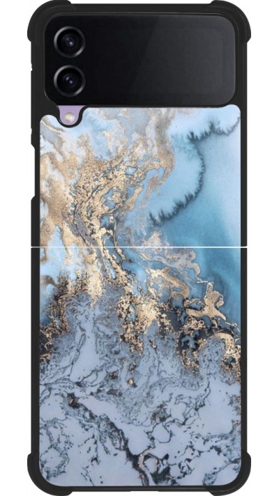 Coque Samsung Galaxy Z Flip4 - Silicone rigide noir Marble 04
