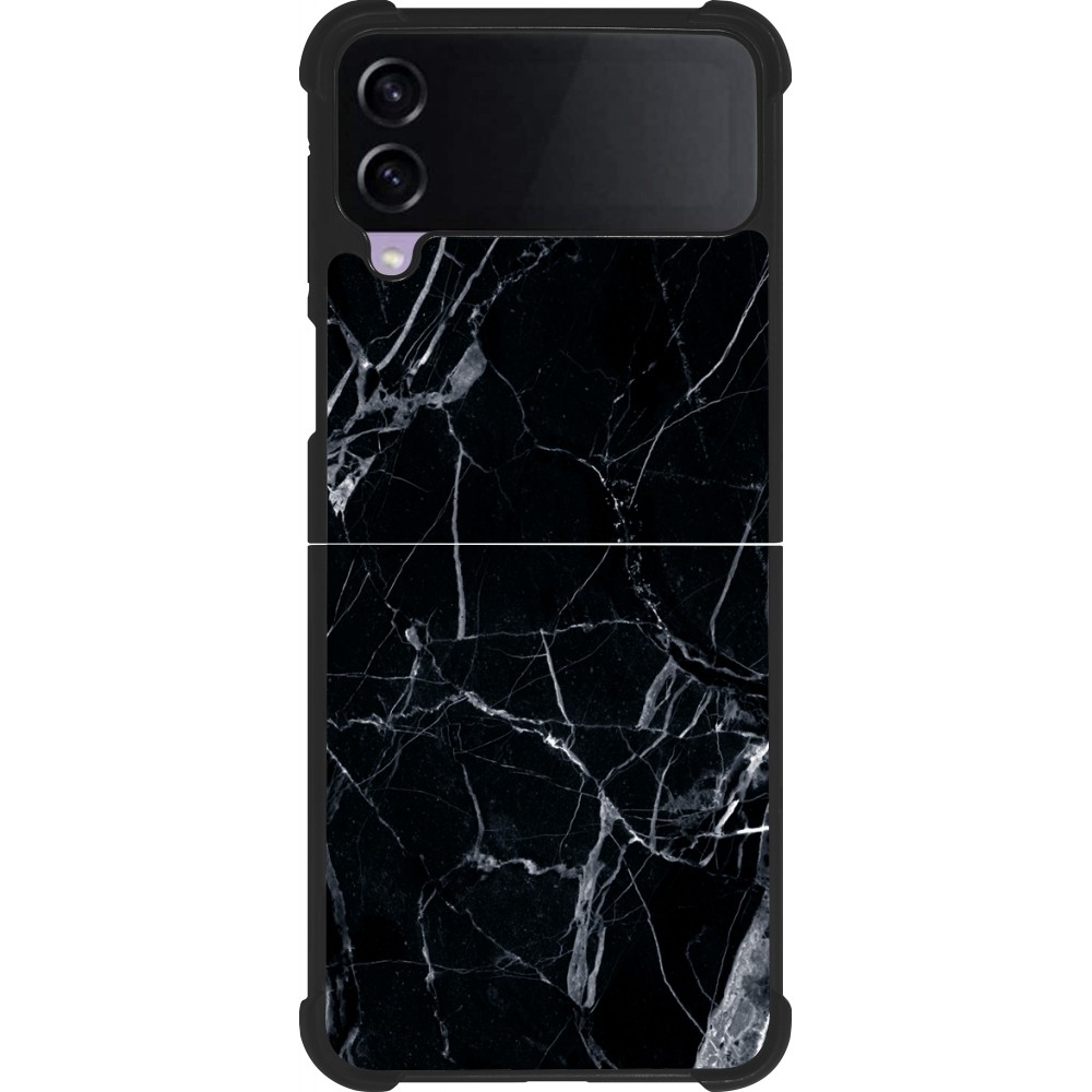 Samsung Galaxy Z Flip4 Case Hülle - Silikon schwarz Marble Black 01