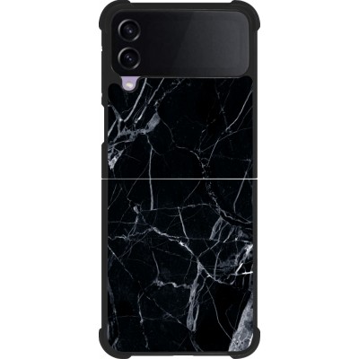 Coque Samsung Galaxy Z Flip4 - Silicone rigide noir Marble Black 01