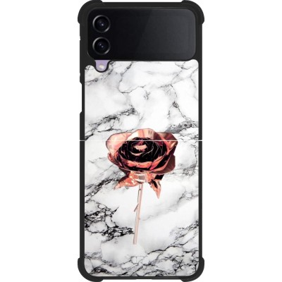 Samsung Galaxy Z Flip4 Case Hülle - Silikon schwarz Marble Rose Gold