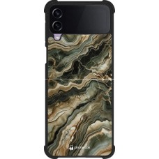 Samsung Galaxy Z Flip4 Case Hülle - Silikon schwarz Oliv Marmor