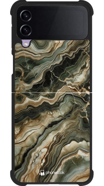 Samsung Galaxy Z Flip4 Case Hülle - Silikon schwarz Oliv Marmor