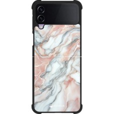 Samsung Galaxy Z Flip4 Case Hülle - Silikon schwarz Rosa Leuchtender Marmor