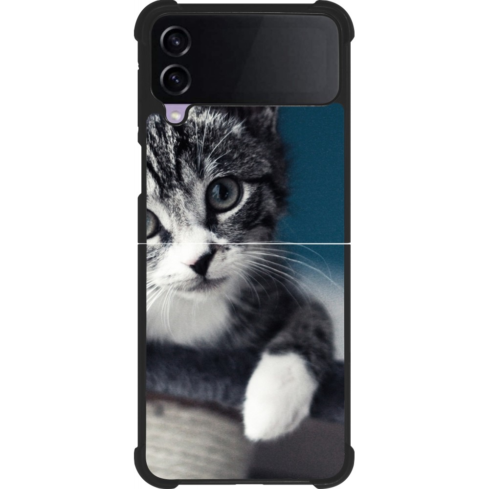 Samsung Galaxy Z Flip4 Case Hülle - Silikon schwarz Meow 23