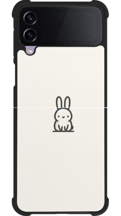 Coque Samsung Galaxy Z Flip4 - Silicone rigide noir Minimal bunny cutie