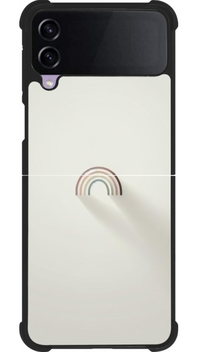 Coque Samsung Galaxy Z Flip4 - Silicone rigide noir Mini Rainbow Minimal