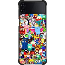 Samsung Galaxy Z Flip4 Case Hülle - Silikon schwarz Mixed cartoons