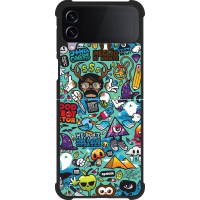Samsung Galaxy Z Flip4 Case Hülle - Silikon schwarz Mixed Cartoons Turquoise