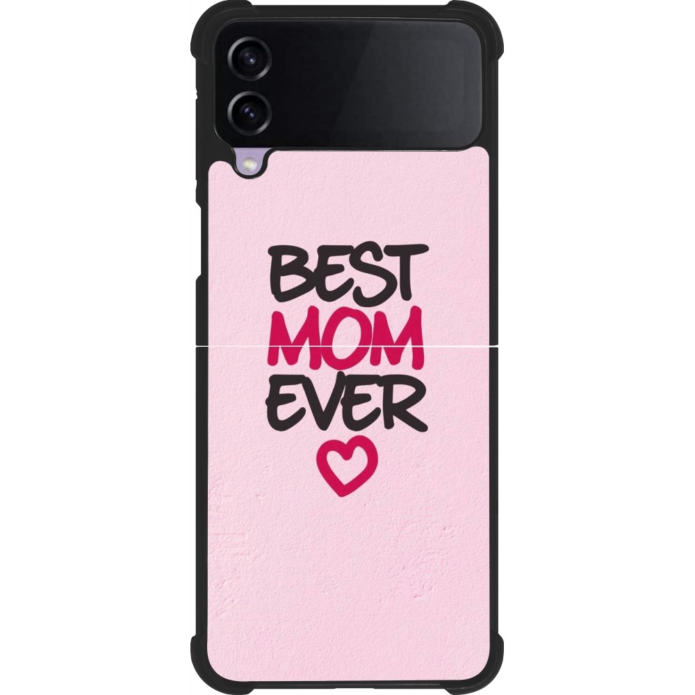 Samsung Galaxy Z Flip4 Case Hülle - Silikon schwarz Mom 2023 best Mom ever pink