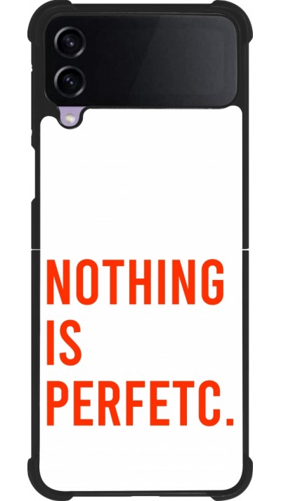 Samsung Galaxy Z Flip4 Case Hülle - Silikon schwarz Nothing is Perfetc