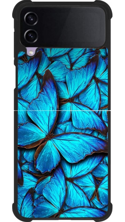 Samsung Galaxy Z Flip4 Case Hülle - Silikon schwarz Papillon bleu
