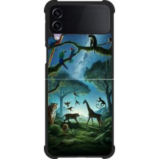 Samsung Galaxy Z Flip4 Case Hülle - Silikon schwarz Paradies der exotischen Tiere