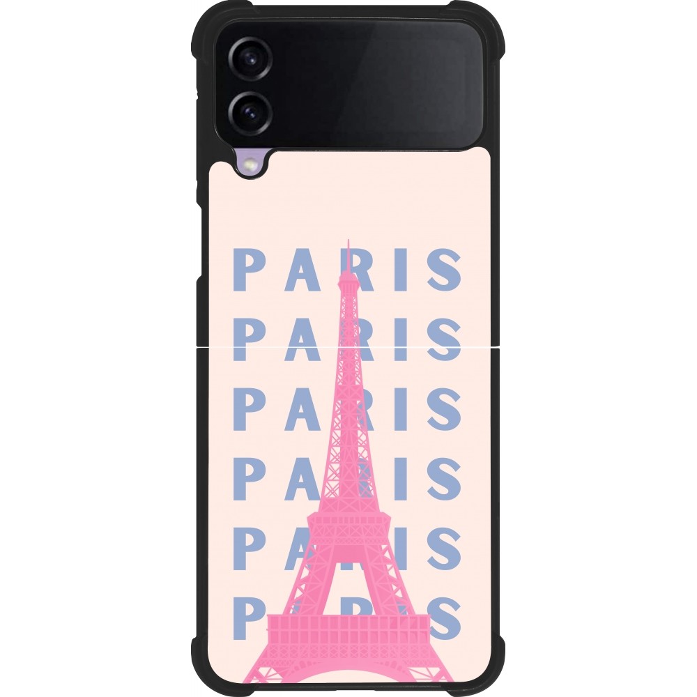 Samsung Galaxy Z Flip4 Case Hülle - Silikon schwarz Paris Pink Print