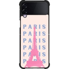 Samsung Galaxy Z Flip4 Case Hülle - Silikon schwarz Paris Pink Print