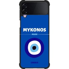 Samsung Galaxy Z Flip4 Case Hülle - Silikon schwarz Pop Summer Destination Mykonos