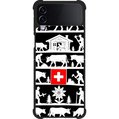 Coque Samsung Galaxy Z Flip4 - Silicone rigide noir Poya Suisse 1 noir