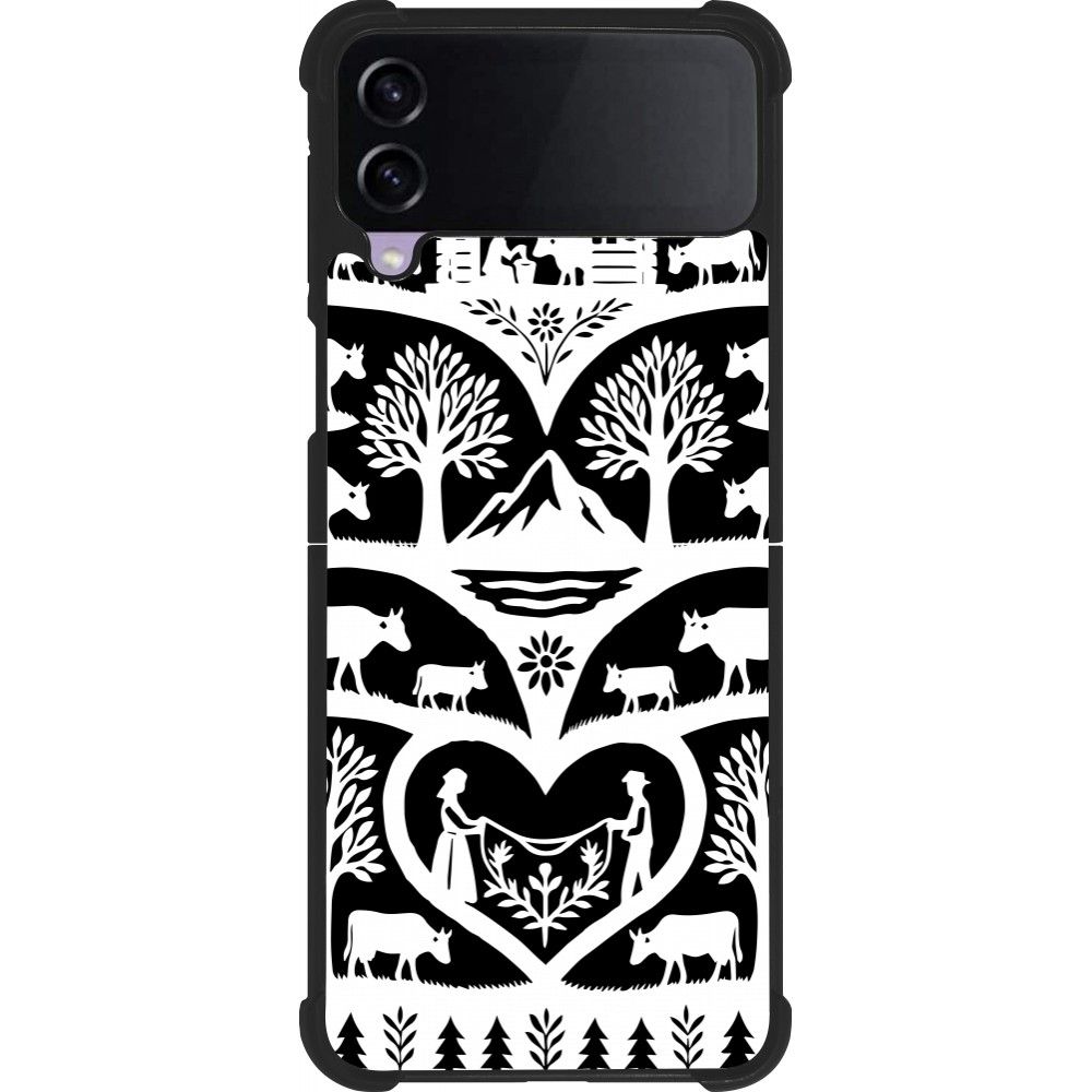 Coque Samsung Galaxy Z Flip4 - Silicone rigide noir Poya Suisse 2 noir