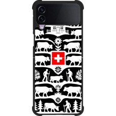 Coque Samsung Galaxy Z Flip4 - Silicone rigide noir Poya Suisse 3 noir