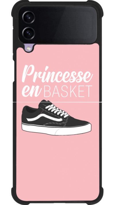 Coque Samsung Galaxy Z Flip4 - Silicone rigide noir princesse en basket