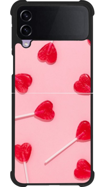 Coque Samsung Galaxy Z Flip4 - Silicone rigide noir Saint Valentines Day 26 Lollipop