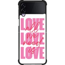 Coque Samsung Galaxy Z Flip4 - Silicone rigide noir Saint Valentines Day 26 Love all we need is