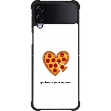 Coque Samsung Galaxy Z Flip4 - Silicone rigide noir Saint Valentines Day 26 You have my pizza heart