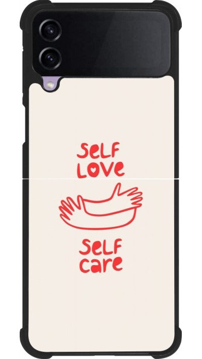 Coque Samsung Galaxy Z Flip4 - Silicone rigide noir Saint Valentines Day 26 Self love self care
