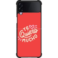 Coque Samsung Galaxy Z Flip4 - Silicone rigide noir Saint Valentines Day 26 Te quiero mucho