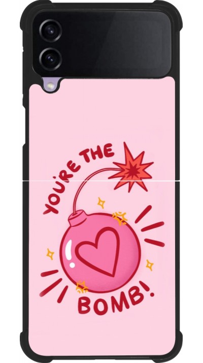 Coque Samsung Galaxy Z Flip4 - Silicone rigide noir Saint Valentines Day 26 You are the bomb